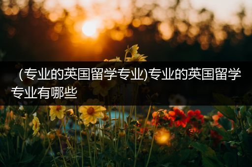 （专业的英国留学专业)专业的英国留学专业有哪些