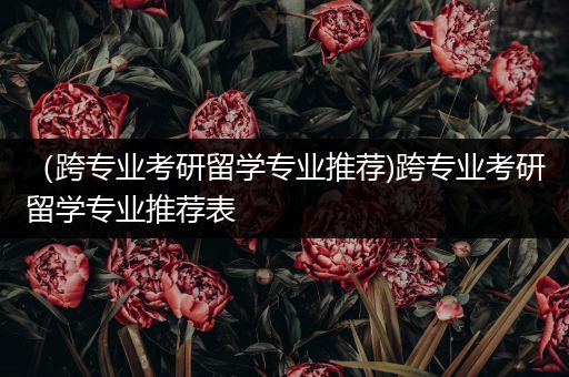 （跨专业考研留学专业推荐)跨专业考研留学专业推荐表