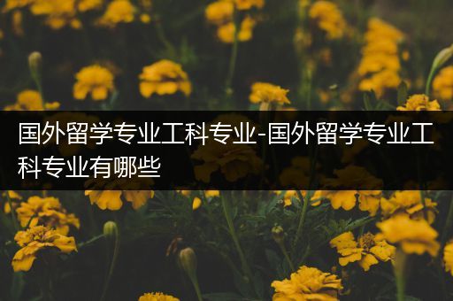 国外留学专业工科专业-国外留学专业工科专业有哪些