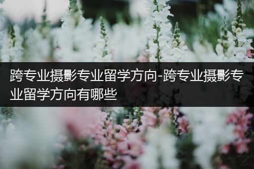 跨专业摄影专业留学方向-跨专业摄影专业留学方向有哪些