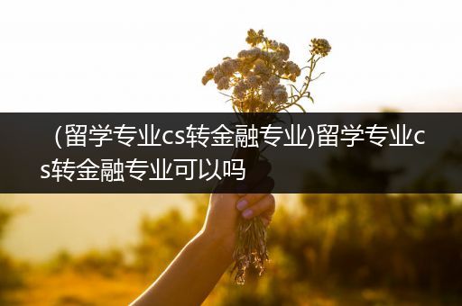 （留学专业cs转金融专业)留学专业cs转金融专业可以吗