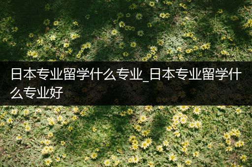 日本专业留学什么专业_日本专业留学什么专业好