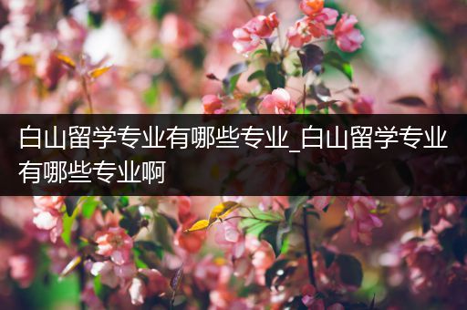 白山留学专业有哪些专业_白山留学专业有哪些专业啊