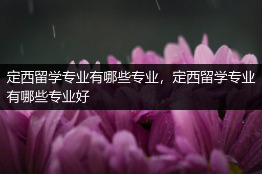 定西留学专业有哪些专业，定西留学专业有哪些专业好