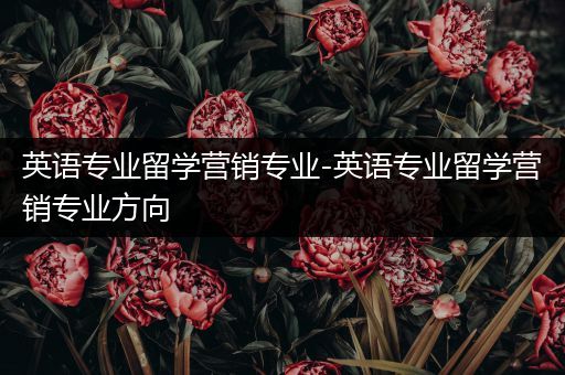 英语专业留学营销专业-英语专业留学营销专业方向