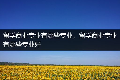 留学商业专业有哪些专业，留学商业专业有哪些专业好