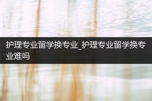 护理专业留学换专业_护理专业留学换专业难吗