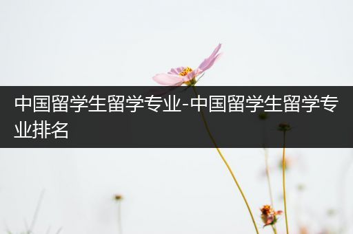 中国留学生留学专业-中国留学生留学专业排名