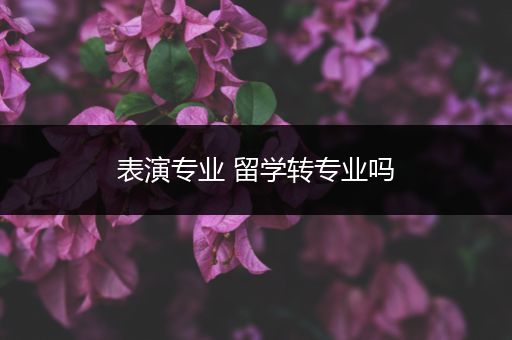 表演专业 留学转专业吗