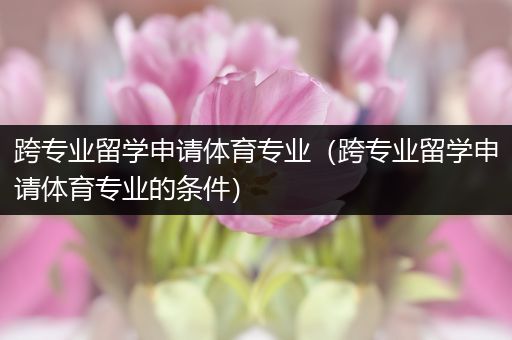 跨专业留学申请体育专业（跨专业留学申请体育专业的条件）