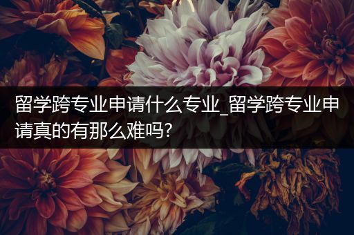 留学跨专业申请什么专业_留学跨专业申请真的有那么难吗?