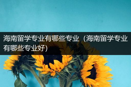 海南留学专业有哪些专业（海南留学专业有哪些专业好）