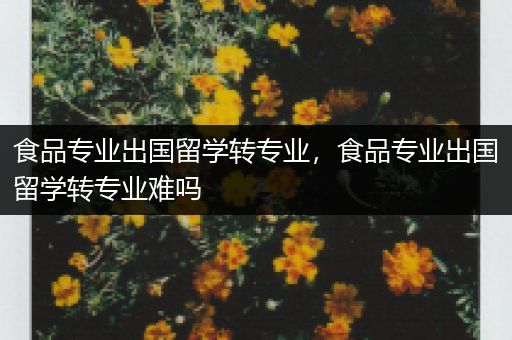 食品专业出国留学转专业，食品专业出国留学转专业难吗