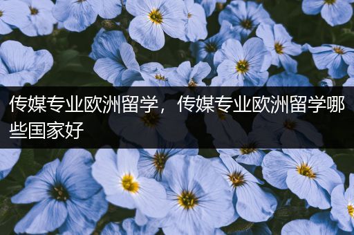 传媒专业欧洲留学，传媒专业欧洲留学哪些国家好