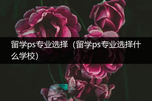 留学ps专业选择（留学ps专业选择什么学校）