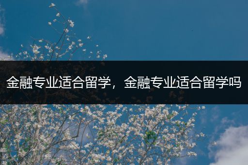 金融专业适合留学，金融专业适合留学吗