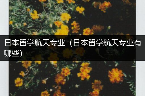 日本留学航天专业（日本留学航天专业有哪些）