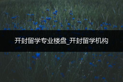 开封留学专业楼盘_开封留学机构