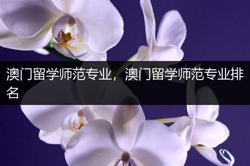 澳门留学师范专业，澳门留学师范专业排名