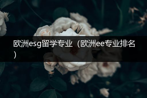 欧洲esg留学专业（欧洲ee专业排名）