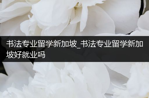 书法专业留学新加坡_书法专业留学新加坡好就业吗