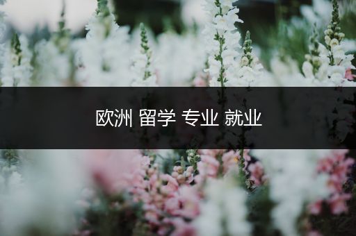 欧洲 留学 专业 就业