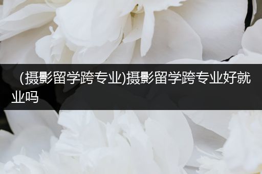 （摄影留学跨专业)摄影留学跨专业好就业吗