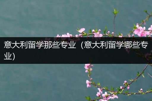 意大利留学那些专业（意大利留学哪些专业）