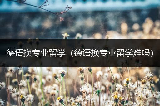 德语换专业留学（德语换专业留学难吗）