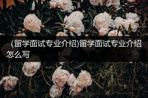 （留学面试专业介绍)留学面试专业介绍怎么写