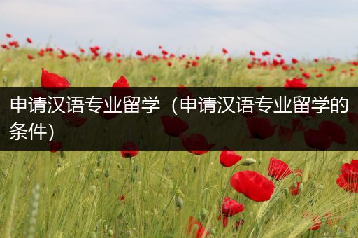 申请汉语专业留学（申请汉语专业留学的条件）