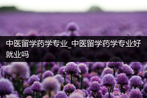 中医留学药学专业_中医留学药学专业好就业吗