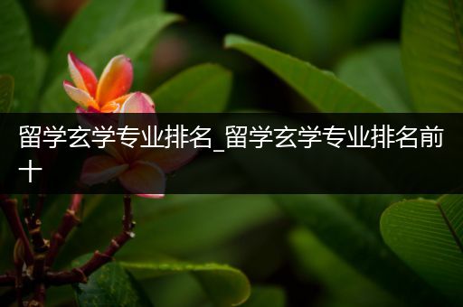 留学玄学专业排名_留学玄学专业排名前十