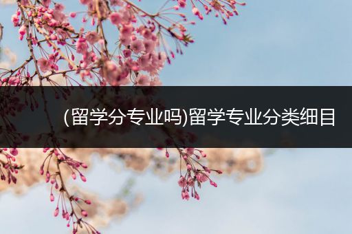 （留学分专业吗)留学专业分类细目