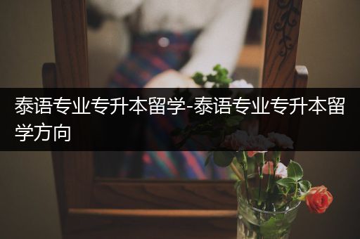 泰语专业专升本留学-泰语专业专升本留学方向