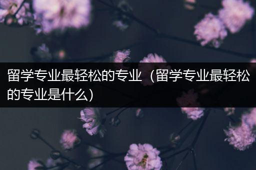 留学专业最轻松的专业（留学专业最轻松的专业是什么）