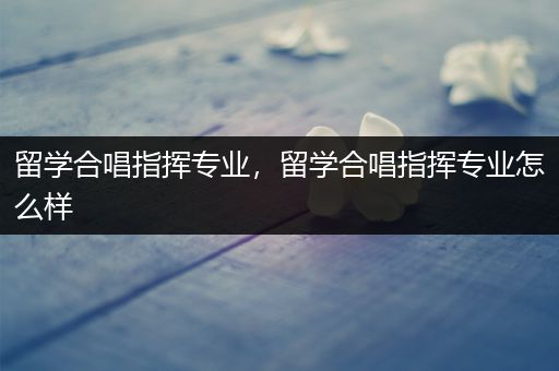 留学合唱指挥专业，留学合唱指挥专业怎么样