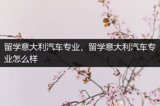 留学意大利汽车专业，留学意大利汽车专业怎么样