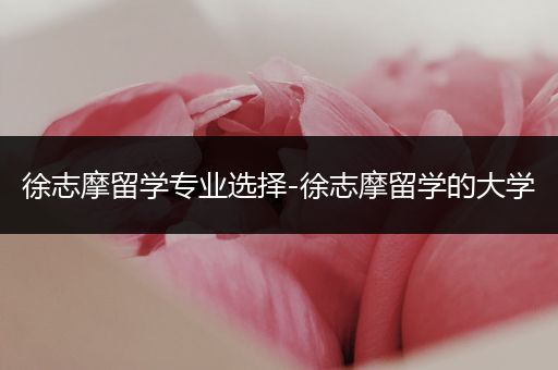 徐志摩留学专业选择-徐志摩留学的大学