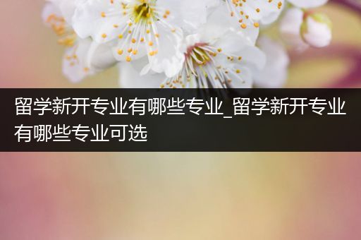 留学新开专业有哪些专业_留学新开专业有哪些专业可选