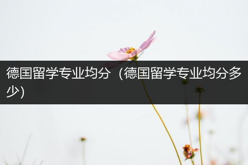 德国留学专业均分（德国留学专业均分多少）