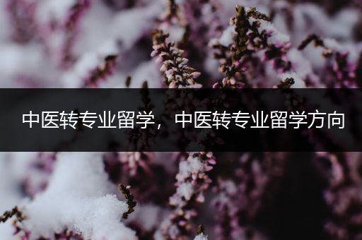 中医转专业留学，中医转专业留学方向