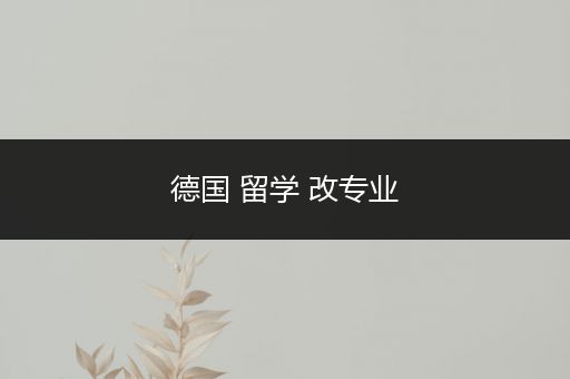 德国 留学 改专业