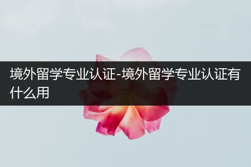 境外留学专业认证-境外留学专业认证有什么用