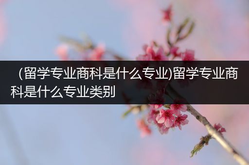 （留学专业商科是什么专业)留学专业商科是什么专业类别