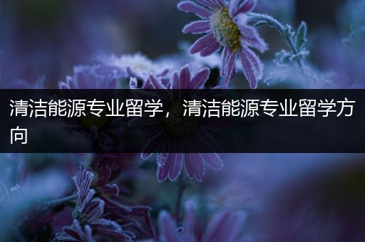 清洁能源专业留学，清洁能源专业留学方向