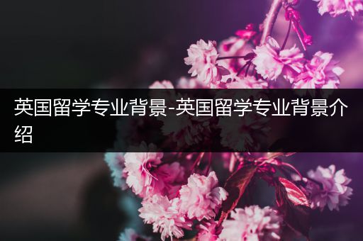 英国留学专业背景-英国留学专业背景介绍