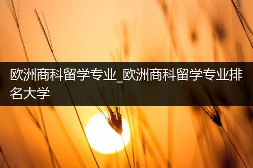 欧洲商科留学专业_欧洲商科留学专业排名大学