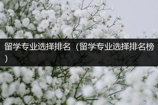 留学专业选择排名（留学专业选择排名榜）