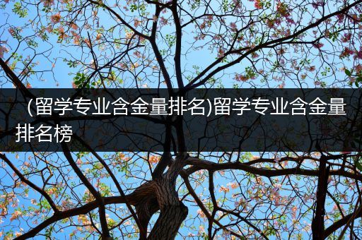 （留学专业含金量排名)留学专业含金量排名榜